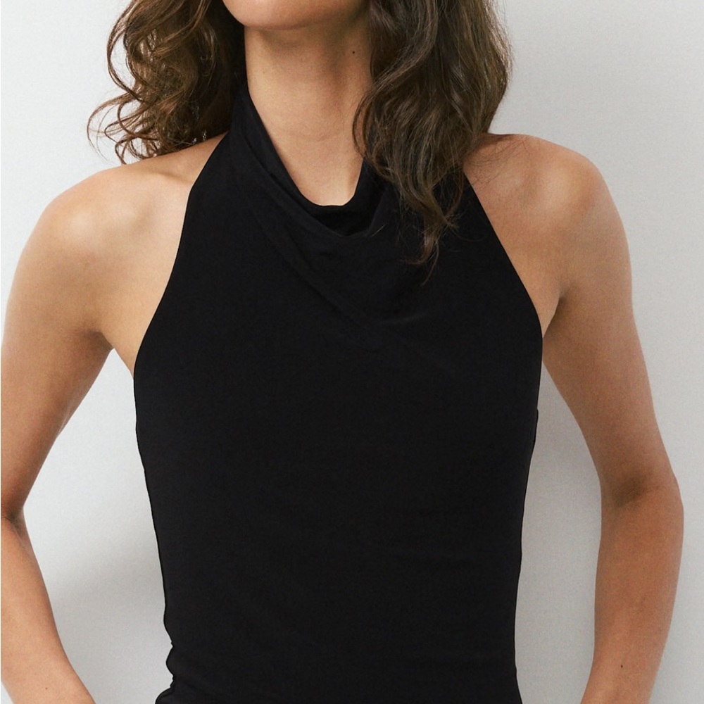 Aritzia Black Cowl Neck Tank Top